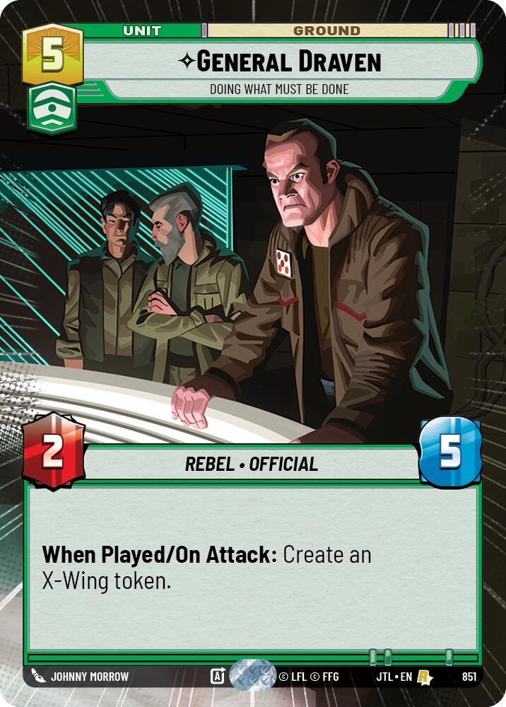 General Draven - Doing What Must Be Done (Hyperspace Foil) (851) [Jump to Lightspeed] (ONLINE ORDER ONLY)