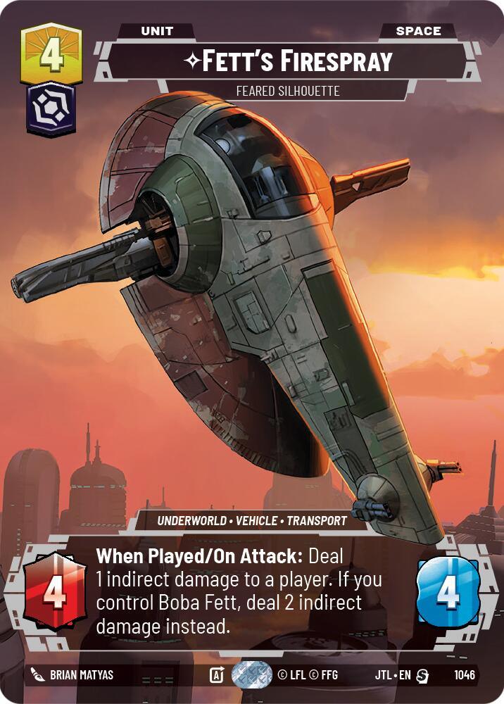Fett's Firespray - Feared Silhouette (Prestige) (1046) [Jump to Lightspeed] (ONLINE ORDER ONLY)