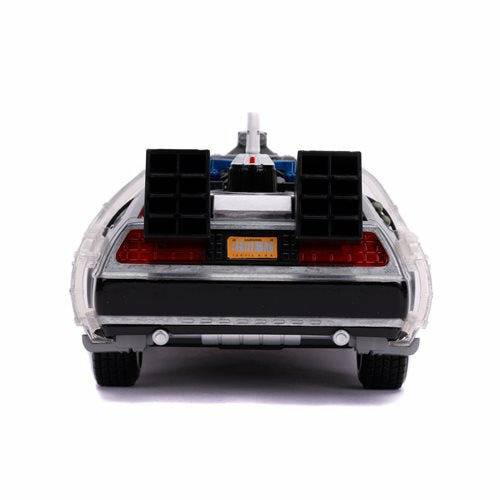 Back to the Future Part III die-cast (white-wall version) 1:24 scale "Hollywood Rides" light-up DeLorean Time Machine (ONLINE ORDER ONLY)
