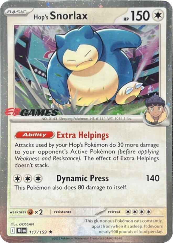 Hop's Snorlax (117/159) (EB Games) (Cosmos Holo) [Scarlet & Violet: Journey Together] (ONLINE ORDER ONLY)