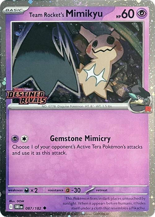 Team Rocket's Mimikyu (087/182) (Destined Rivals Stamp) [Scarlet & Violet: Destined Rivals] (ONLINE ORDER ONLY)