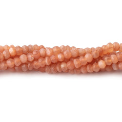 4mm Angel Skin Peach Moonstone faceted rondelles 12.5 inch 117 pieces (ONLINE ORDER ONLY)