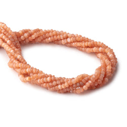 4mm Angel Skin Peach Moonstone faceted rondelles 12.5 inch 117 pieces (ONLINE ORDER ONLY)