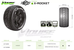 Louise R/C MFT X-Rocket Monster Truck Belted Tires 24mm Hex Pair for Traxxas X-MAXX / XRT