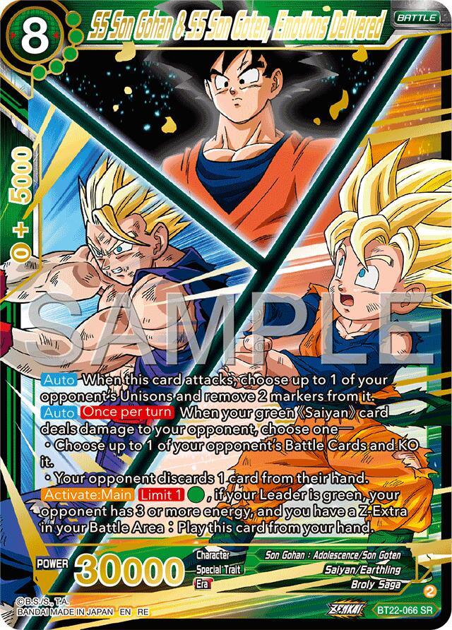 SS Son Gohan & SS Son Goten, Emotions Delivered (Reprint) (BT22-066) [Premium Anniversary Box 2025] (ONLINE ORDER ONLY)