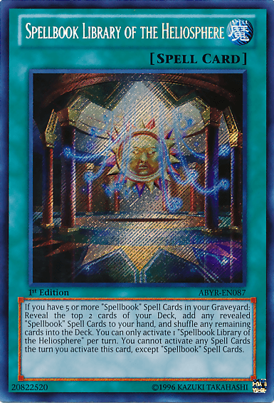Spellbook Library of the Heliosphere [ABYR-EN087] Secret Rare (ONLINE ORDER ONLY)