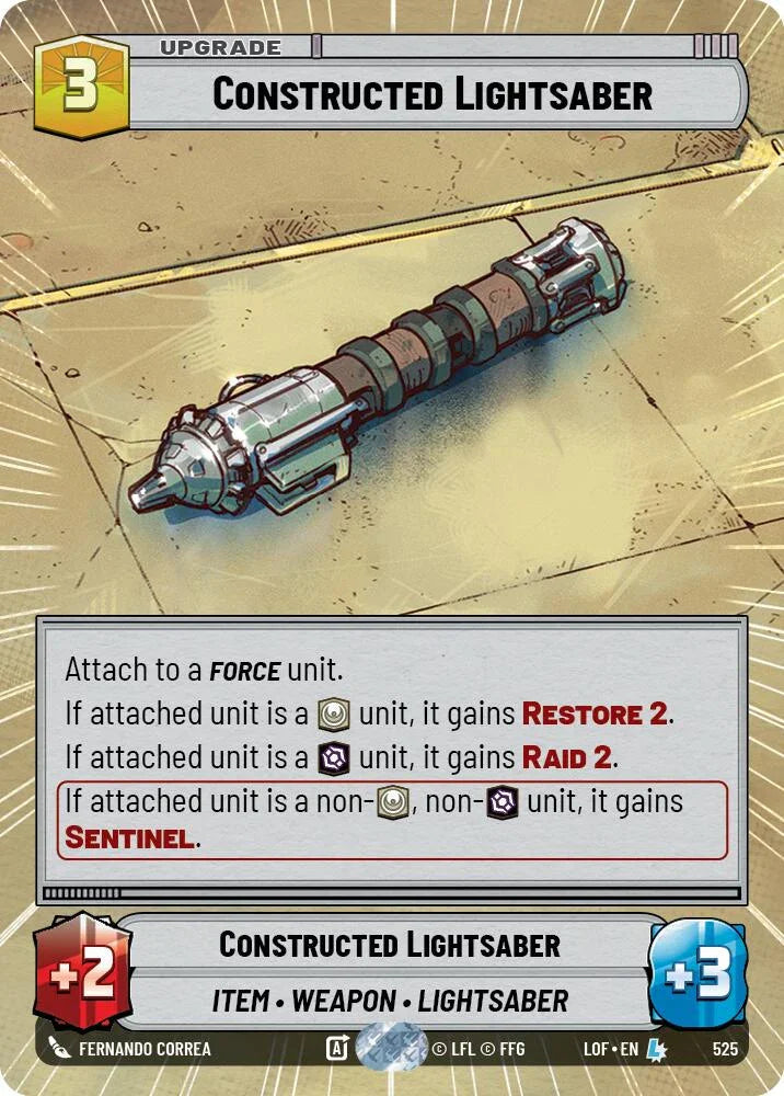 Constructed Lightsaber (525) (Hyperspace) (525) [Legends of the Force] (ONLINE ORDER ONLY)