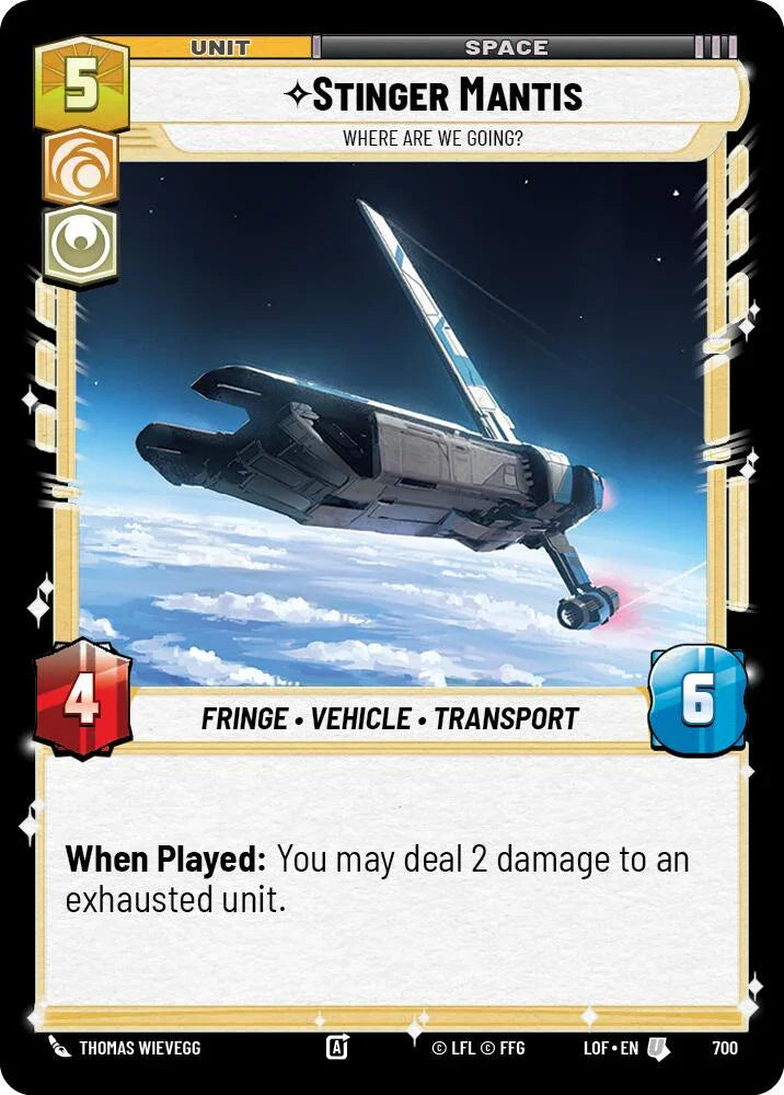 Stinger Mantis (700) - Where Are We Going? (Foil) (700) [Legends of the Force] (ONLINE ORDER ONLY)