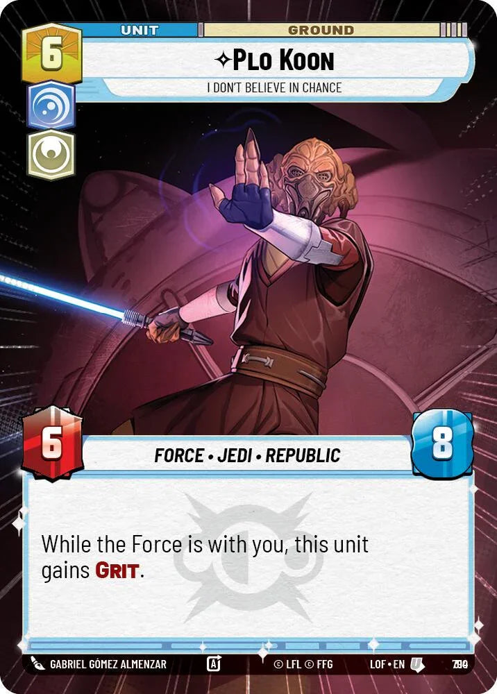 Plo Koon (790) - I Don't Believe in Chance (Hyperspace Foil) (790) [Legends of the Force] (ONLINE ORDER ONLY)