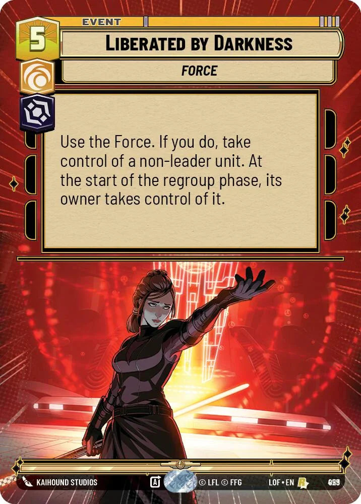 Liberated by Darkness (929) (Hyperspace Foil) (929) [Legends of the Force] (ONLINE ORDER ONLY)