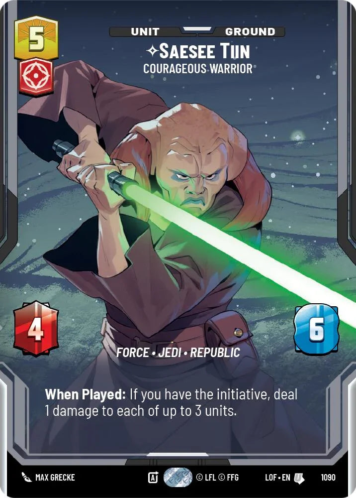 Saesee Tiin (1090) - Courageous Warrior (Prestige Foil) (1090) [Legends of the Force] (ONLINE ORDER ONLY)