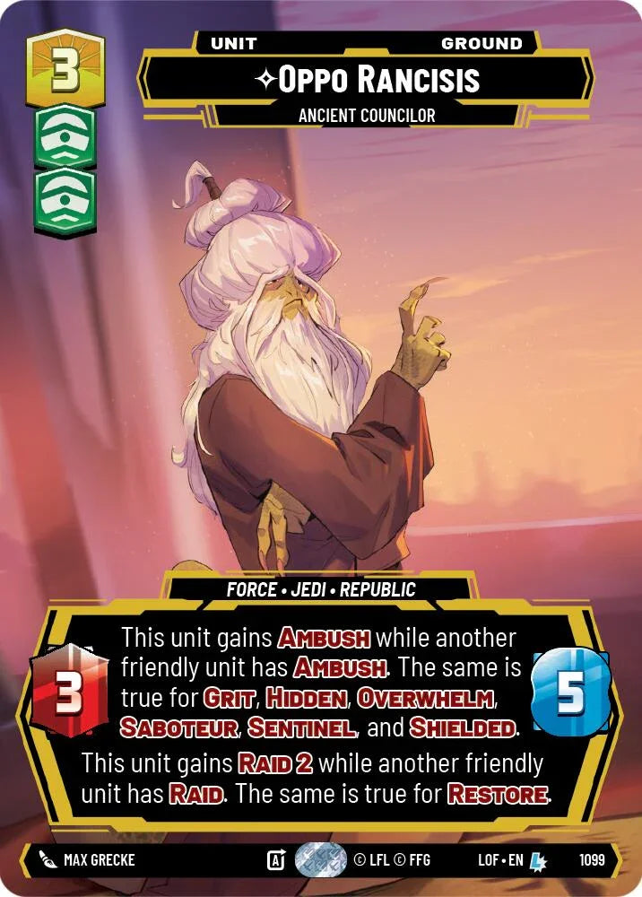 Oppo Rancisis (1099) - Ancient Councilor (Prestige Foil) (1099) [Legends of the Force] (ONLINE ORDER ONLY)