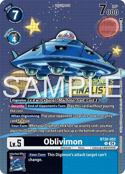 Oblivimon [BT20-052] (Regionals 25-26 Season 2 Finalist) [Release Special Booster Ver.2.0] (ONLINE ORDER ONLY)