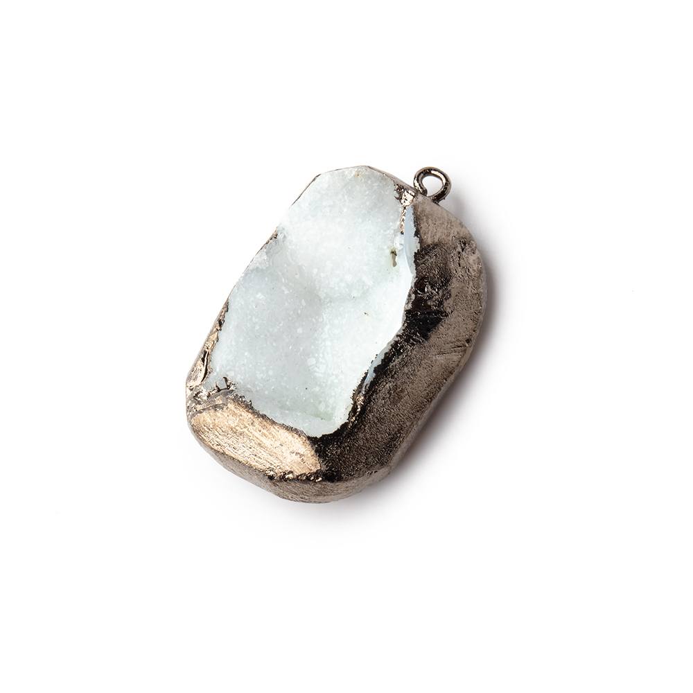 27x18mm Black Gold Leafed White Agate Freeform Drusy Pendant 1 piece (ONLINE ORDER ONLY)
