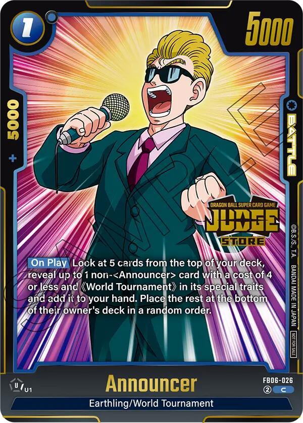 Announcer (Judge Pack 04 - Store Judge) [Fusion World Tournament Cards] (ONLINE ORDER ONLY)