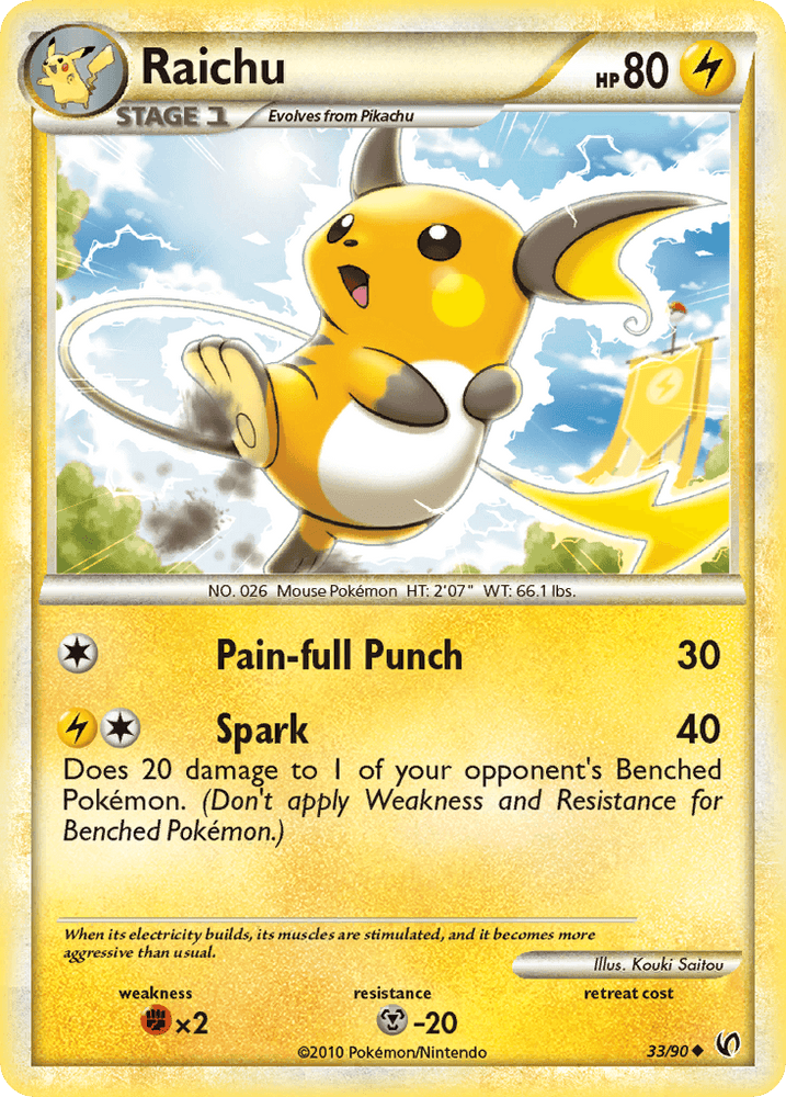 Raichu (33/90) [HeartGold & SoulSilver: Undaunted] (Online Only)