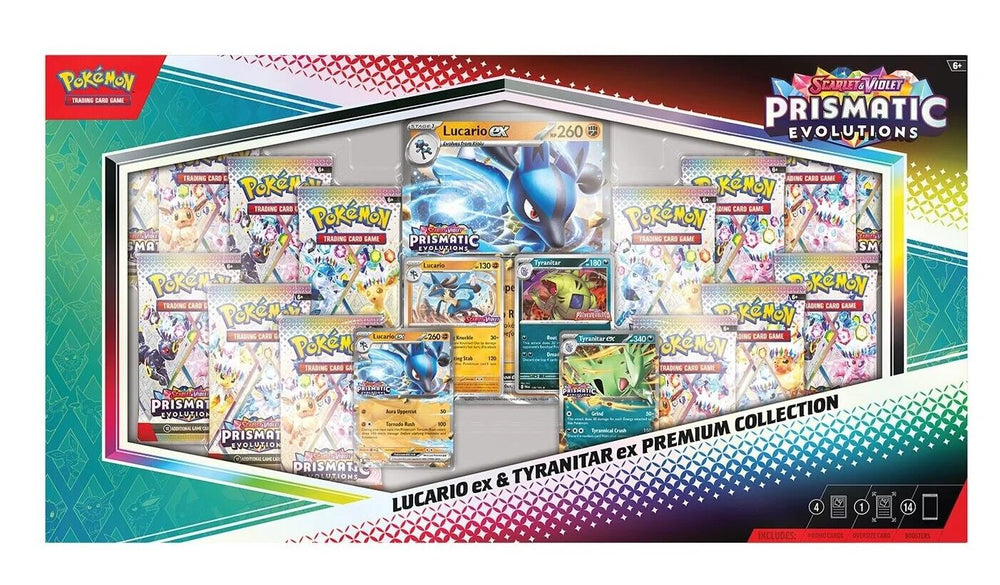 Prismatic Evolutions Lucario ex & Tyranitar ex Premium Collection (Sam's Club) [MCAP]