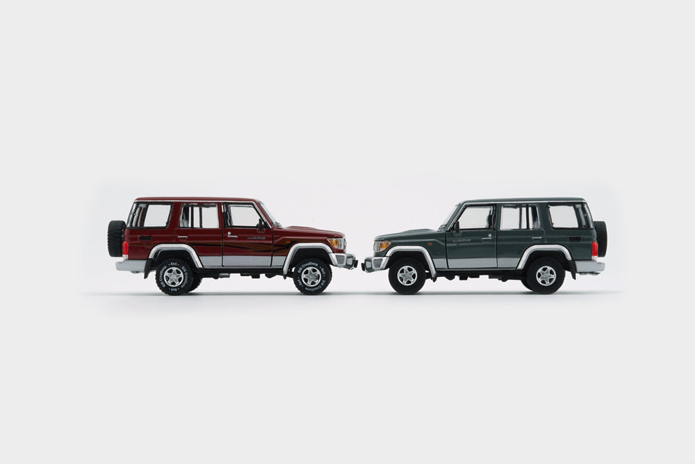 BM Creations Toyota Land Cruiser LC76 Dark Red / Dark Grey - RHD 1:64 (ONLINE ORDER ONLY)
