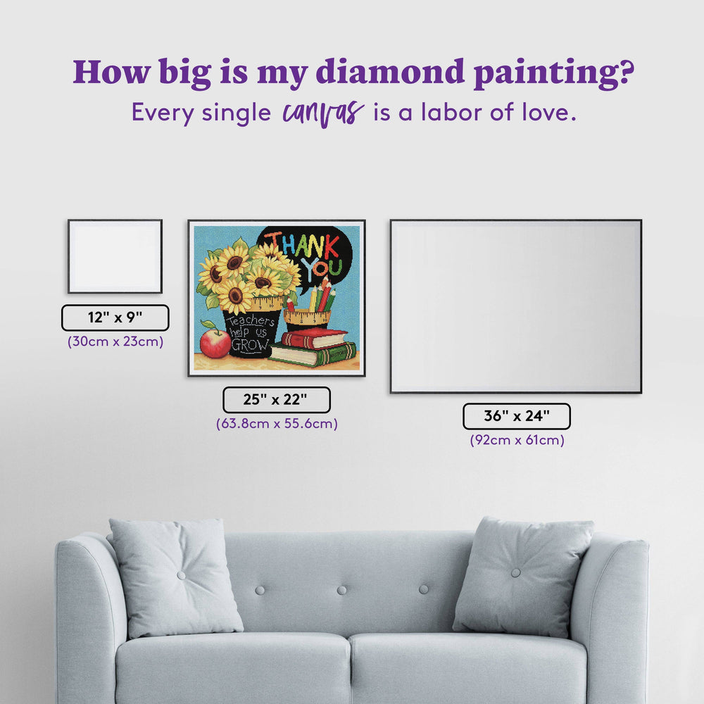 Diamond Art Club – Teachers Help Us Grow Diamond Painting (Round Drill, 25" x 22") (ONLINE ORDER ONLY)