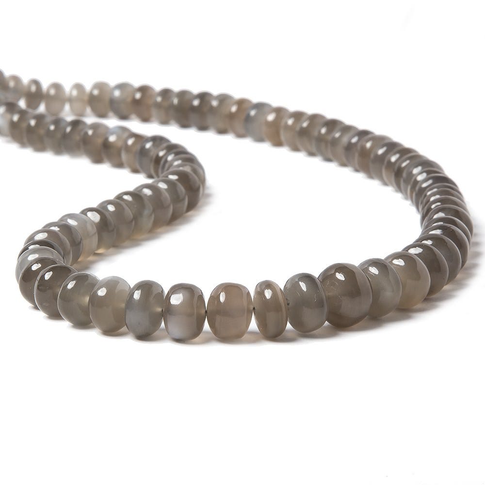 6.5-10mm Platinum Moonstone Plain Rondelle Beads 16 inch 75pcs (ONLINE ORDER ONLY)