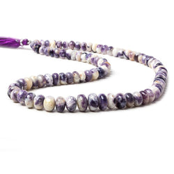 6.5-12mm Morado Purple plain rondelle beads 17 inch 89 pieces (ONLINE ORDER ONLY)
