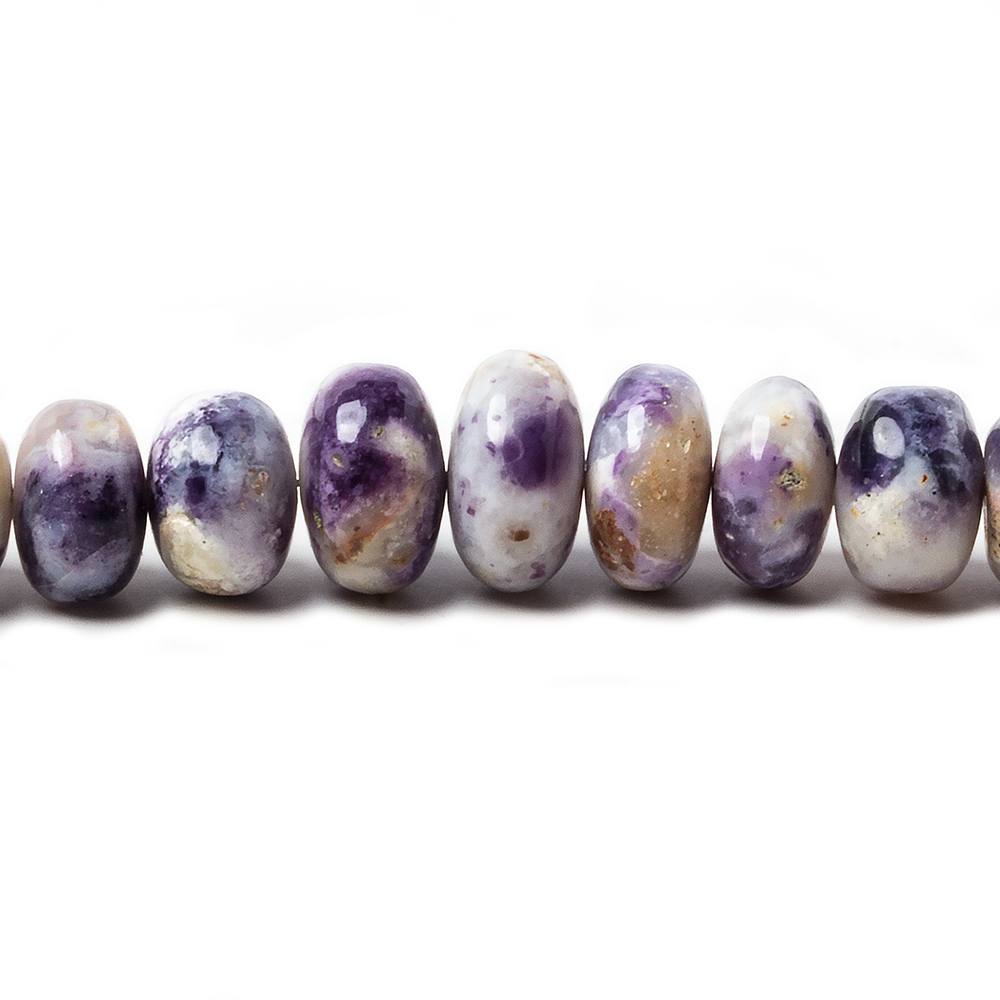 6.5-12mm Morado Purple plain rondelle beads 17 inch 89 pieces (ONLINE ORDER ONLY)