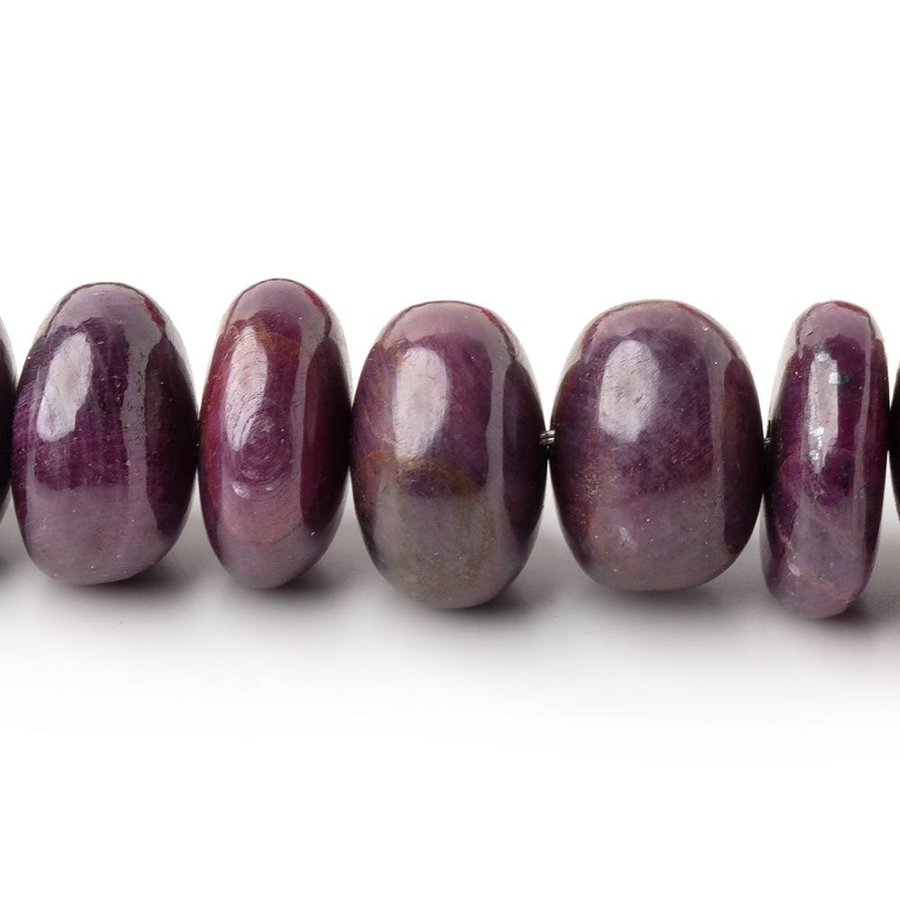 6.5-13.5mm Ruby Plain Rondelle Beads 16 inch 57 pieces (ONLINE ORDER ONLY)