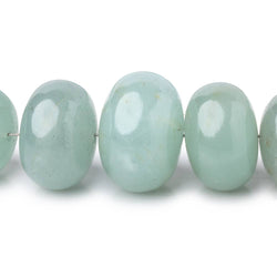 6.5-17.5mm Aquamarine Plain Rondelle Beads 15 inch 49 pieces (ONLINE ORDER ONLY)