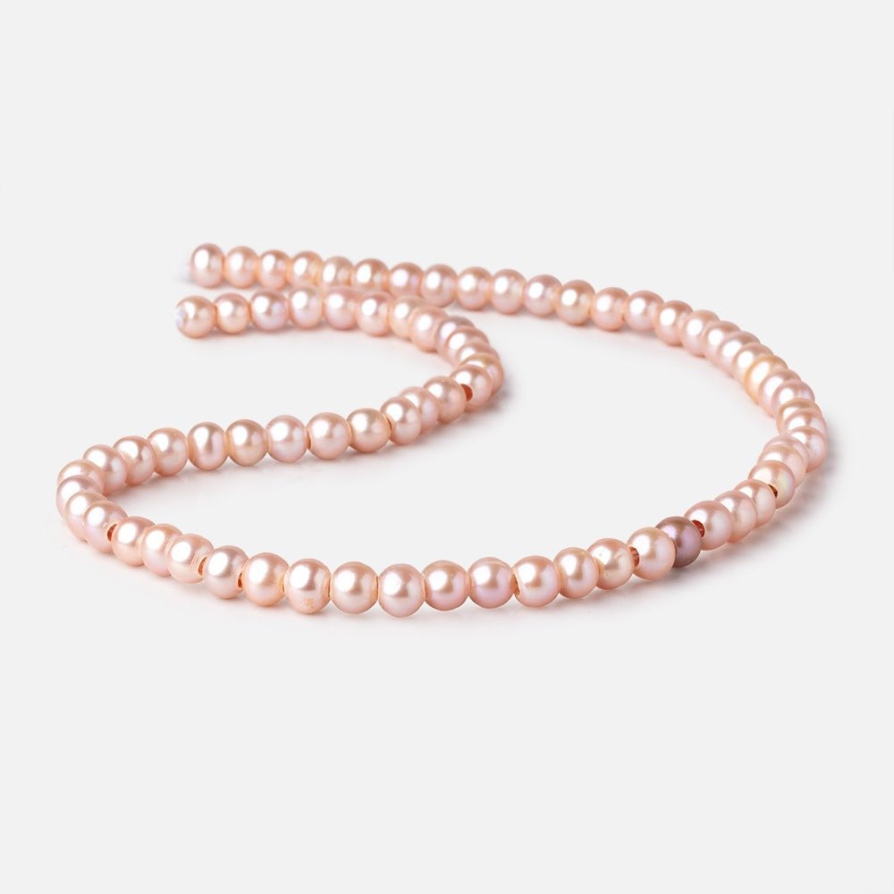 6.5-7.5mm Rose Pink Off Round Large Hole Freshwater Pearls 15.5 inch 72 Beads (ONLINE ORDER ONLY)