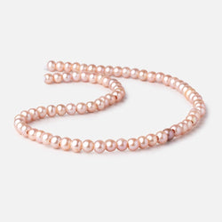 6.5-7.5mm Rose Pink Off Round Large Hole Freshwater Pearls 15.5 inch 72 Beads (ONLINE ORDER ONLY)