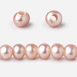 6.5-7.5mm Rose Pink Off Round Large Hole Freshwater Pearls 15.5 inch 72 Beads (ONLINE ORDER ONLY)