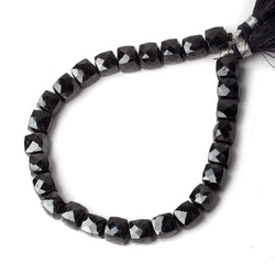6.5-7mm Black Spinel Faceted Cube Beads 8 inch 27 pieces (ONLINE ORDER ONLY)