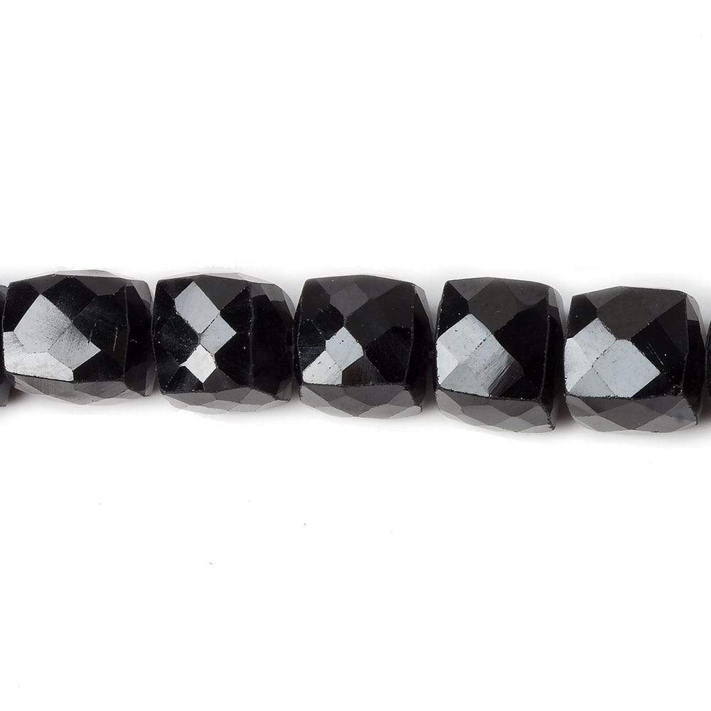 6.5-7mm Black Spinel Faceted Cube Beads 8 inch 27 pieces (ONLINE ORDER ONLY)