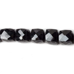 6.5-7mm Black Spinel Faceted Cube Beads 8 inch 27 pieces (ONLINE ORDER ONLY)