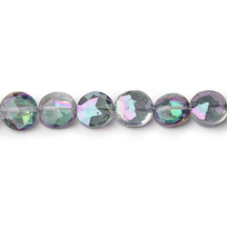 6.5-7mm Mystic White Topaz Faceted Coin Beads 9 inch 32 pieces (ONLINE ORDER ONLY)