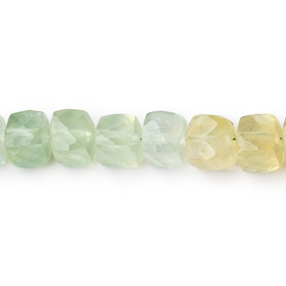6.5-7mm Prehnite Faceted Cube Beads 8 inch 32 pieces (ONLINE ORDER ONLY)