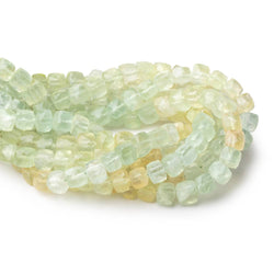 6.5-7mm Prehnite Faceted Cube Beads 8 inch 32 pieces (ONLINE ORDER ONLY)