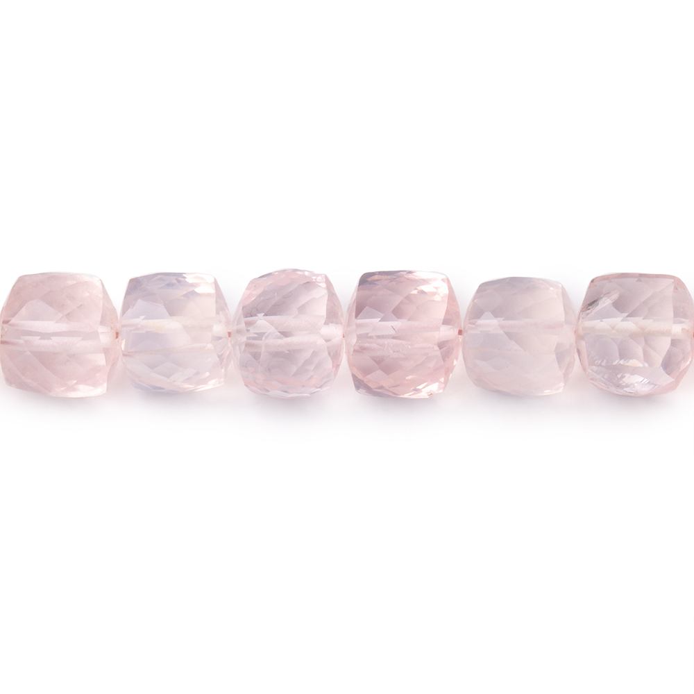 6.5-7mm Rose Quartz Faceted Cube Beads 8 inch 31 pieces (ONLINE ORDER ONLY)