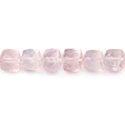 6.5-7mm Rose Quartz Faceted Cube Beads 8 inch 31 pieces (ONLINE ORDER ONLY)