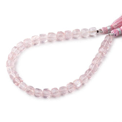 6.5-7mm Rose Quartz Faceted Cube Beads 8 inch 31 pieces (ONLINE ORDER ONLY)