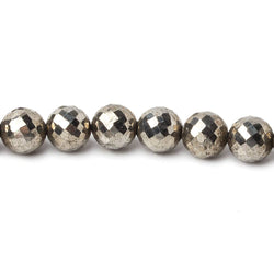 6.5-7mm White Pyrite faceted round beads 15.5 inch 59 pieces AAA (ONLINE ORDER ONLY)