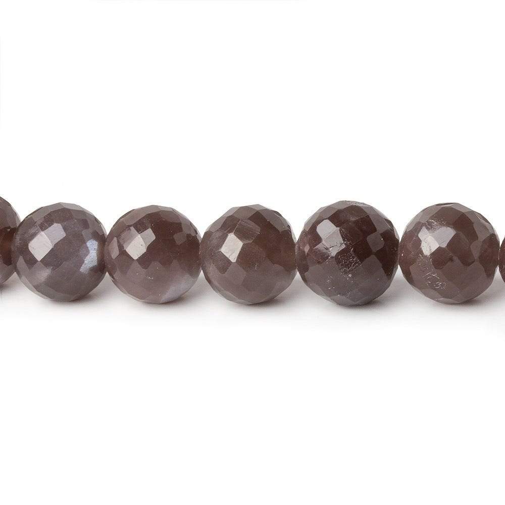 6.5-9mm Chocolate Brown Moonstone Faceted Rounds 16 inch 52 beads AA (ONLINE ORDER ONLY)