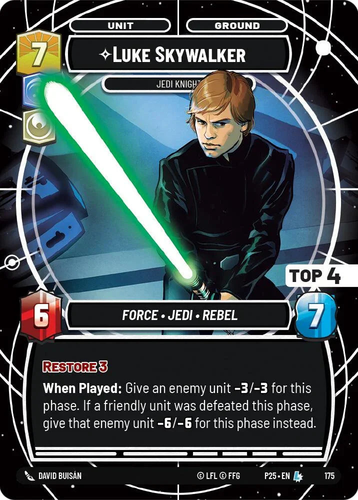 Luke Skywalker - Jedi Knight (Top 4) (177) (177) [Sector and Regional Promos: Season 1] (ONLINE ORDER ONLY)