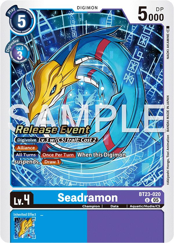 Seadramon [BT23-020] [Hackers' Slumber Release Event Cards] (ONLINE ORDER ONLY)