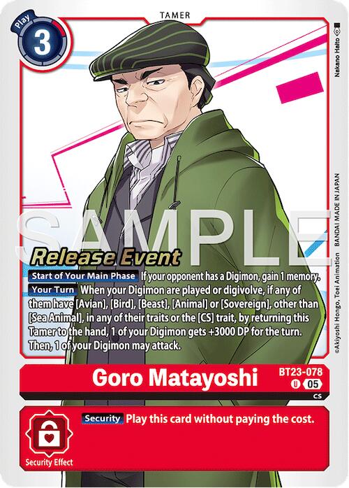Goro Matayoshi [BT23-078] [Hackers' Slumber Release Event Cards] (ONLINE ORDER ONLY)