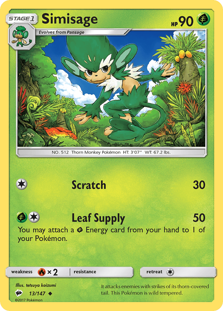 Simisage (13/147) [Sun & Moon: Burning Shadows] (Online Only)