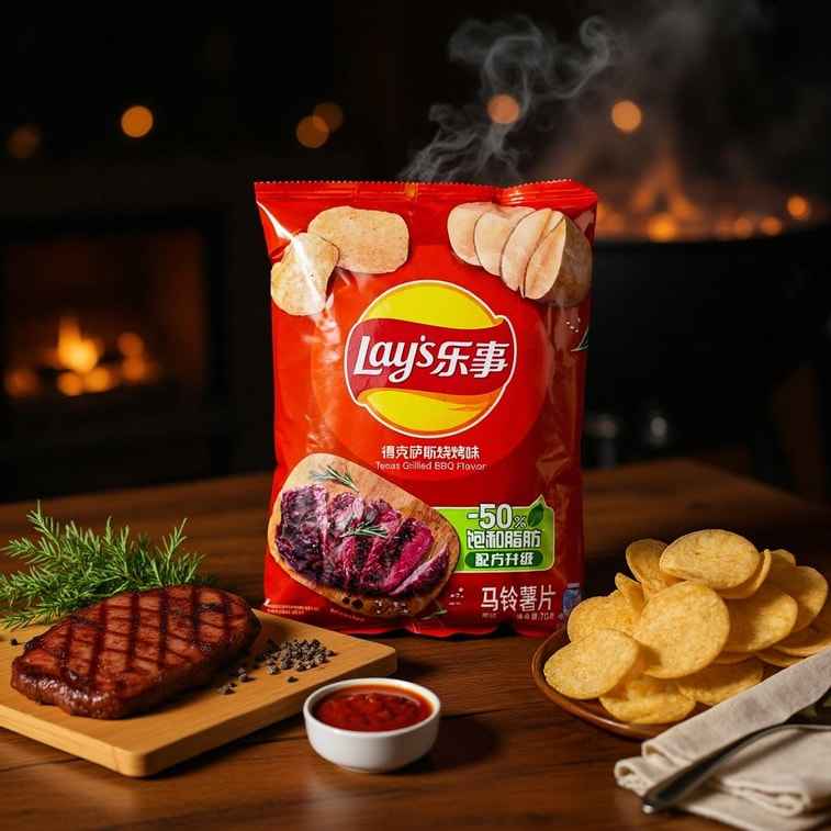 Lay's Texas Grilled BBQ Potato Chips, 2.46 oz