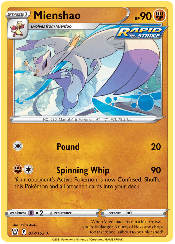 Mienshao (077/163) [Sword & Shield: Battle Styles] (Online Only)