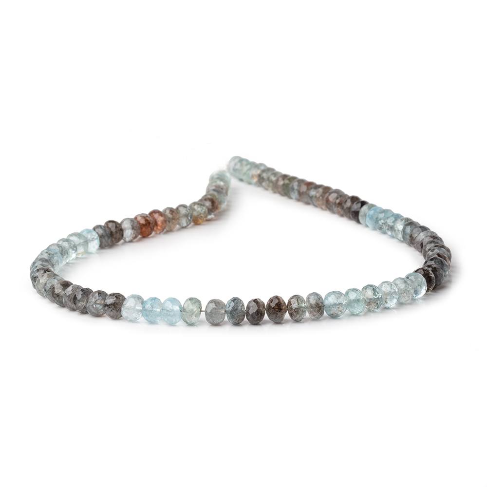 6.5mm Copper Moss Aquamarine Faceted Rondelle Beads 14 inch 78 pieces AAA (ONLINE ORDER ONLY)