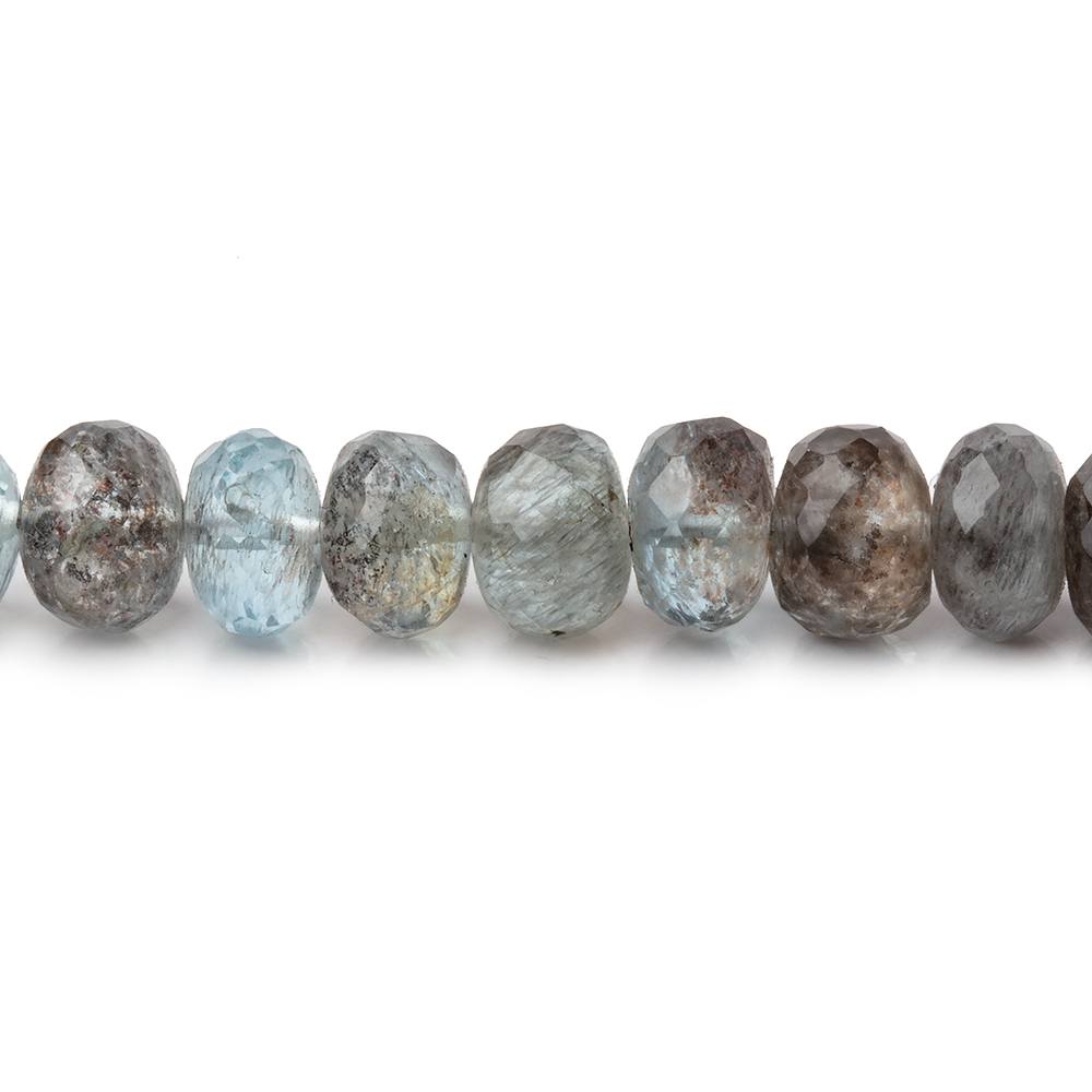 6.5mm Copper Moss Aquamarine Faceted Rondelle Beads 14 inch 78 pieces AAA (ONLINE ORDER ONLY)